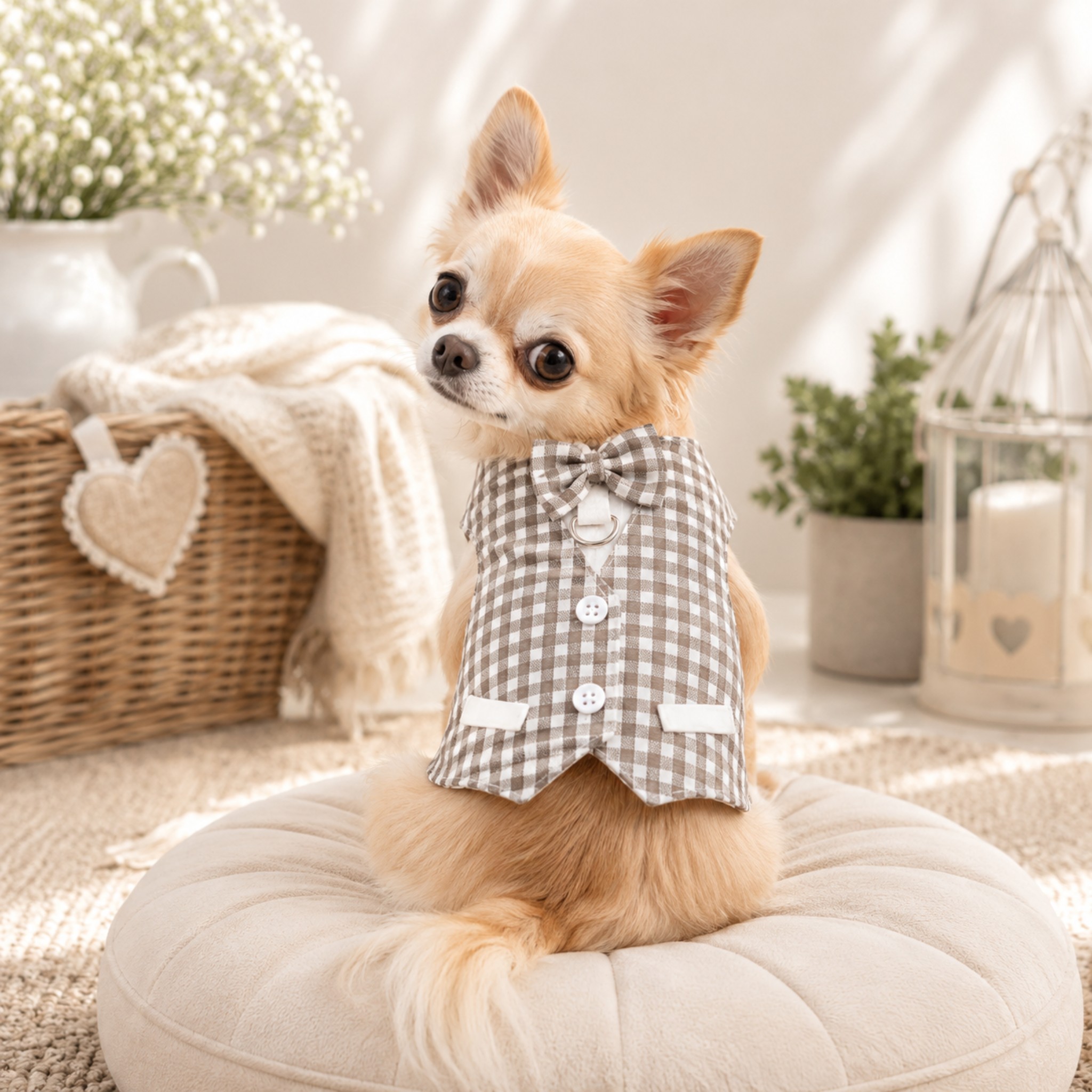 Pettorina Vintage Chic per Cani con Papillon